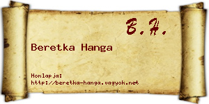 Beretka Hanga névjegykártya
